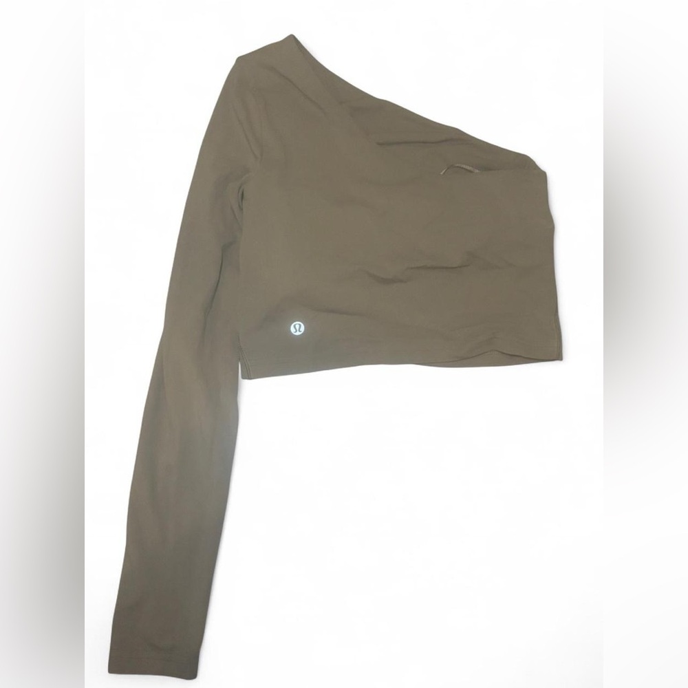 Lululemon Athletica Army Green Off the Shoulder Top